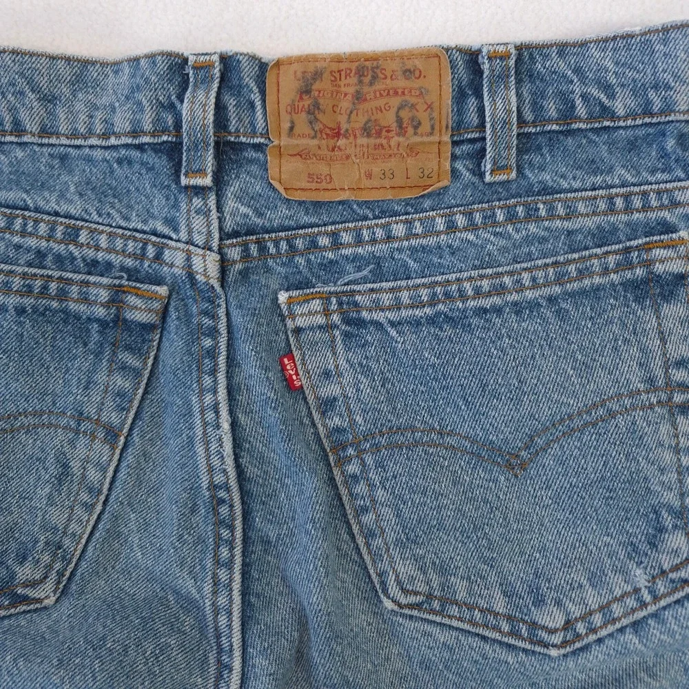 Levi 550 Relaxed Fit Jeans Blue W33 L32 Vintage 90s Tapered Leg Denim Workwear